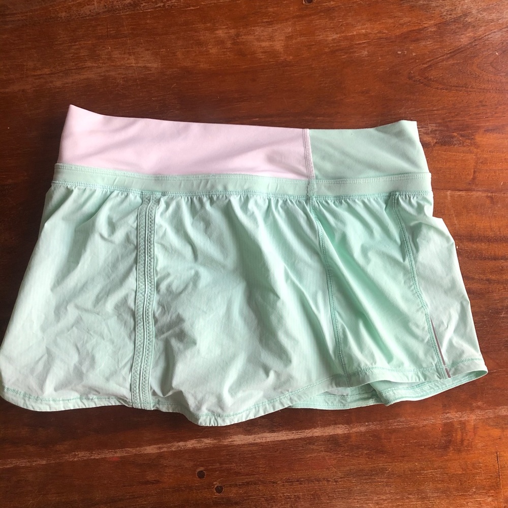 lululemon athletica Mint Green and white Athletic Skirt